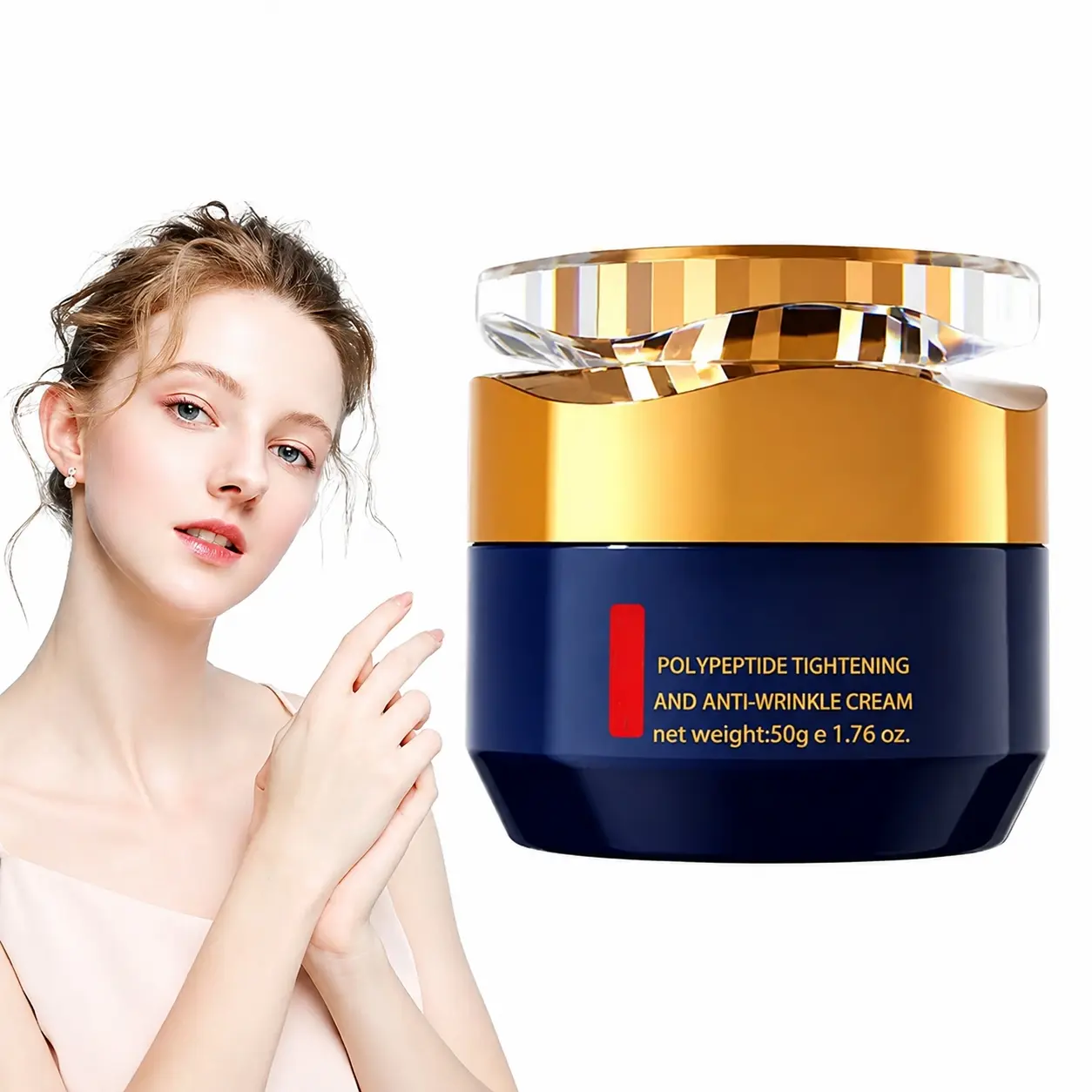 Face Cream, Crema Para Arrugas, Wrinkle Removal Cream, Polypeptide Firming Face Cream - Hyaluronic Acid & Collagen, Hydrating, Smoothing, Skin Repair, 1.76 fl oz, for Women & Men (Beauty Personal Care Skincare Moisturizer)