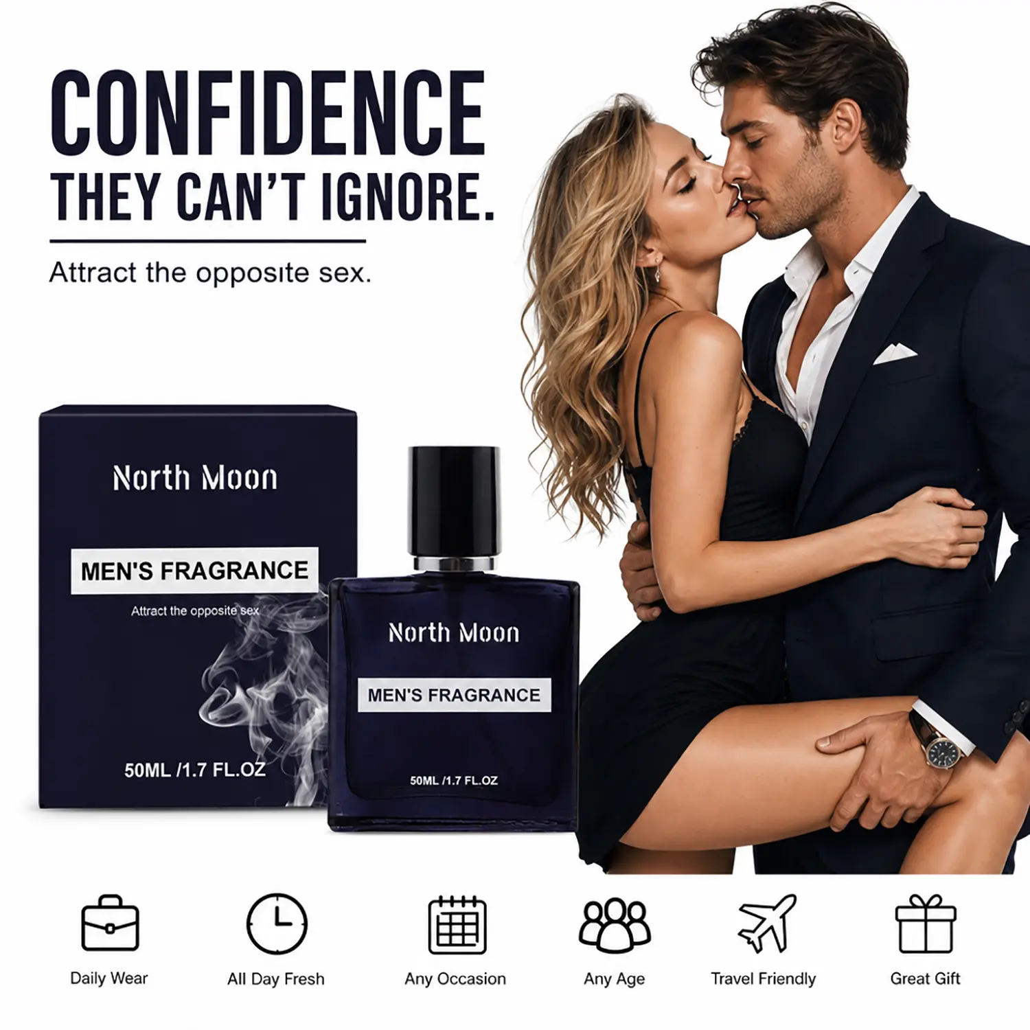 Men’s Pheromone Cologne, long-lasting fruity woody accord. Pheromones make her allure you, hold her fascination, ignite a romantic night, Essential Cologne for Men. Perfect Christmas & Valentine's Day Gifts for Him. 50ML. Men's Perfume.
