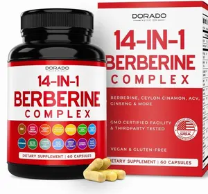GLP-1 Supplement 14 in 1 Formula (GLP1 Supplement with Berberine, ACV, Chromium, Ceylon Cinnamon, Turmeric & More) Support Gut Health & Metabolism - Third Party Tested, Vegan Safe & USA Made
