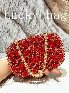 Elegant Rhinestone Handbag for Women, Shiny Party Clutch Bag with Diamond Chain, Perfect for Evening Parties, Weddings, Formal Events