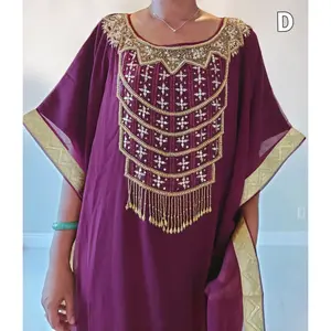 Moroccan Chiffon Kaftan Maxi Dress