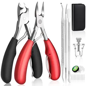 8 Pcs Podiatrist Toenail Clippers Set,Professional Heavy Duty Ingrown & Thick Toe Nail Clippers for Men,Seniors,Pedicure Tools Kit with Nail Cutter Super Sharp Curved Blade Manicure Tools,Summervibes