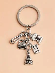 Baking Enthusiasts Must-Have! Cute Kitchen Keychain, Vintage Baking Tool Keychain, Silver Color Baking Keychain, Pastry Chef Gift