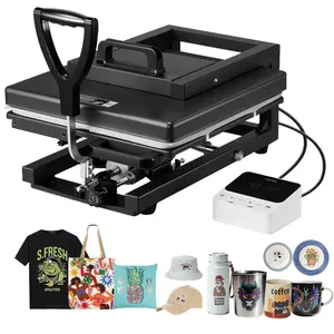 VEVOR Heat Press Machine,  , 15 x 15 inch, 8-in-1 Multifunction, Heat Up Fast and Even, All-New Patented Design, Easy to Control, Sublimation Press Machine for T-shirts/Mugs/Tumblers/Caps/Plates, Black