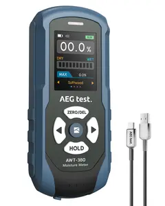AWT-380 Rechargeable Pinless Moisture Meter, Wood & Wall Moisture Detector with Color Screen, USB-C Battery, Adjustable Alarm, Data Hold & Storage, Non-Destructive Water Leak Detector for Home Inspection #Summervibes tiktokshopspringglowup