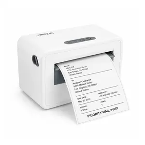 TIMOZIA Thermal Label Printer, USB & Bluetooth Shipping Label Printer, 203DPI High-Speed Barcode Waybill Printer for Android, iOS, Windows & Mac