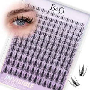 B&Q Fairy Lash Clusters Invisible Band False Eyelashes Clusters Natural Cluster Eyelash Extensions Comfortable Individual Lashes Extension DIY Soft Eyelash Clusters（Fairy-MIX8-18mm）
