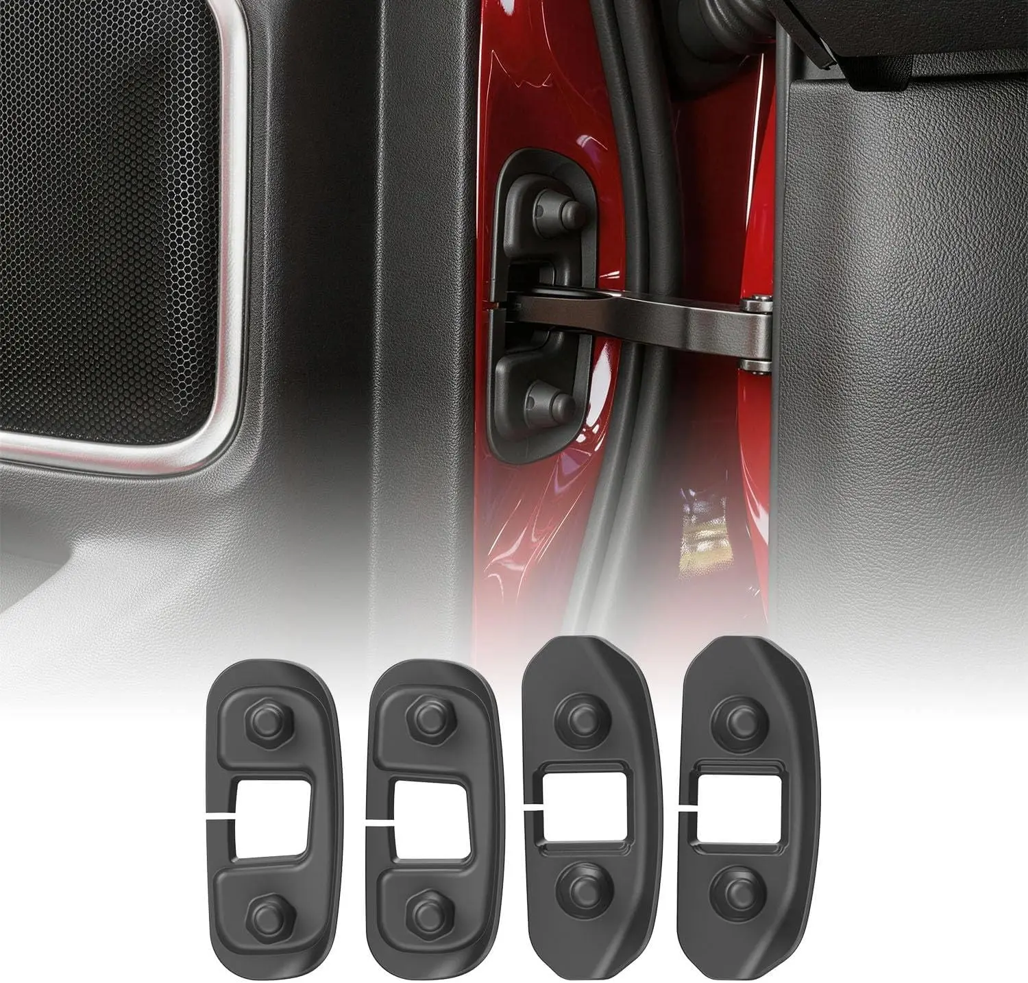 [FIts 19-26 RAM 1500] 4Pcs Door Hinge Cover Trim Compatible with 2019-2026 Dodge RAM 1500 Exterior Decoration Hinge Protective Cover Replacement for 2019-2026 Dodge RAM Accessories
