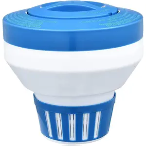 Floating Chlorine Dispenser, Pool Spa Chlorine/Bromine Floater,7" Large Capacity Floating Chlorinator & Bromine Holder Fits 3 Inch Tablets(Collapsible)