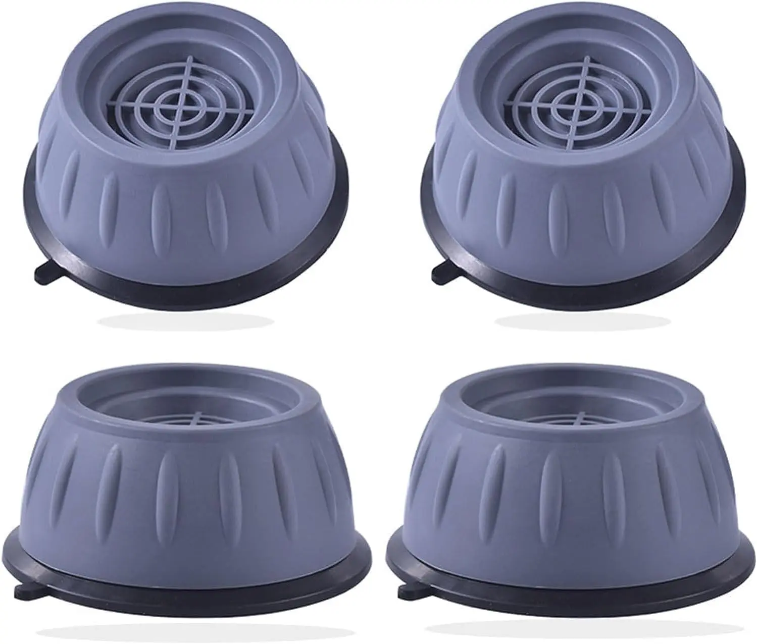 4 Pcs Rubber Round Grey Washing Machine Feet Pads, Anti-Vibration, Anti-Walk, Noise Reducing, Anti-Slip