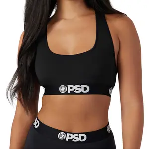 PSD Womens Black Solid Racerback Sports Bra - Comfortable, Breathable, Ultra-light Fabric PSD Womens Black Solid Racerback Sports Bra - Comfortable, Breathable, Ultra-light Fabric