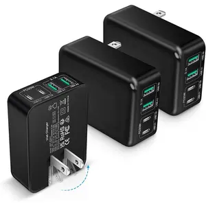 3-Pack USB C Fast Charger Block, 40W 4-Port Flat USB C Wall Charger Type C Charger PD3.0 Power Adapter Multiport Foldable Plug Brick for  15/14/13/12/11/Pro Max/XS/XR/8/7,  Galaxy, Tablet