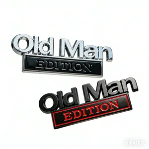 Car emblem, car modification emblem, OLD MAN rocker panel emblem, metal body sticker, rear car emblem