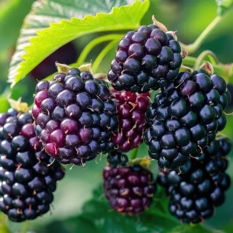 CZ GRAIN Thornless Blackberry Live Fruit Plant Seedlings - 1-Year-Old Canes with Healthy Roots, Scratchfree Picking, Easy to Grow, Fast-Growing, Container & Outdoor Garden Supplies for Beginner Berry Growers (Yields Delicious Blackberries)
