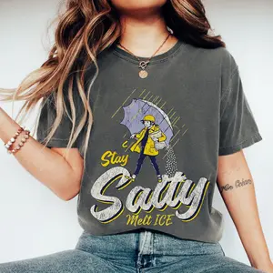 Comfort Colors Subtle Anti Ice Stay Salty Protest T-Shirt, Keep Ice Out, Pro Immigration, Anti Trump Shirt
