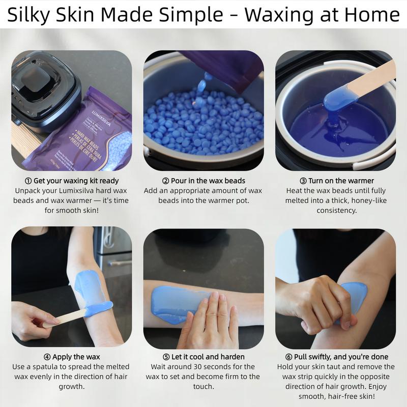 LUMIXSILVA Coconut Flavoured Premium Hair Removal Wax Beads 300g/450g/1000g Suitable for all hair types year-round Gentle formula for facial, bikini line, hands, back, underarms and Brazilian waxing Body care Silky smooth