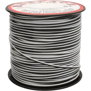 Flat Plastic Lacing – Latex-Free Boondoggle Braiding Lanyard, Black and White, 0.092" Wide, 0.035” Thick, 100 Yards (91 Meters)