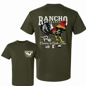Rancho Original Rooster Graphic T-Shirt Criadero de Gallo Fino Latin Ranch Style Unisex Cotton Tee with Back Print, Hispanic Farm Rooster Shirt for Men Women, Country Lifestyle Graphic Tee, Mexican American Pride Gift