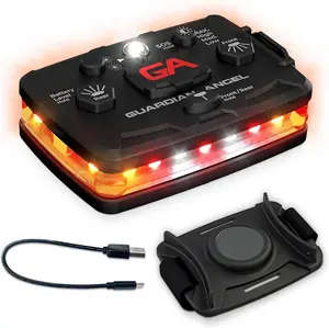 Guardian Angel Elite Series Safety Light (Orange/White/Red Front & Orange Rear) - Rechargeable, Magnetic, Hands-Free Wearable LED Light for Construction, Roadside, Utility, Towing, Hunting, PPE Safety