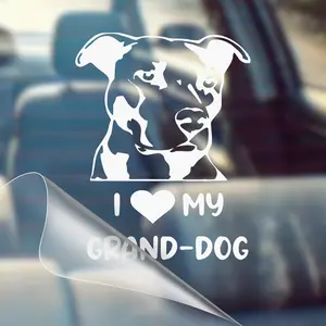 I Love My Grand Dog Pitbull – Pet Car Decal Sticker
