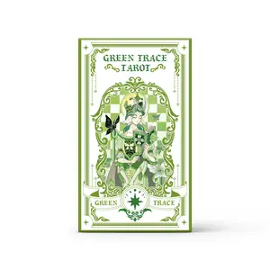 Green Trace Tarot - Green Packaging with Decorative Design
