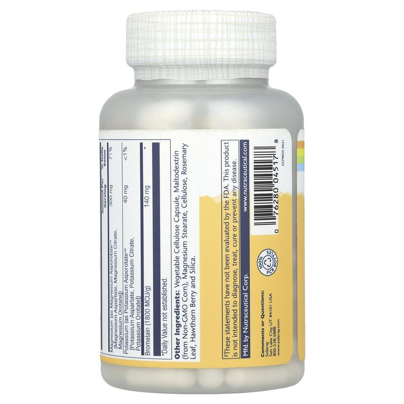 Solaray Magnesium Potassium Asporotates™ with Bromelain, 120 VegCaps