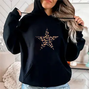 Holafish Trendy Queen Wild Leopard Pattern Oversized Hoodies Fleece Sweatshirts Fall Fashion 2025 Pullover Sweaters Winter Clothes