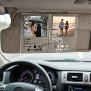 Personalized Spotify Song Photo Car Visor Clip, Couple Music Photo Gift, Drive Safe Gift For Boyfriend Girlfriend, Anniversary Gift