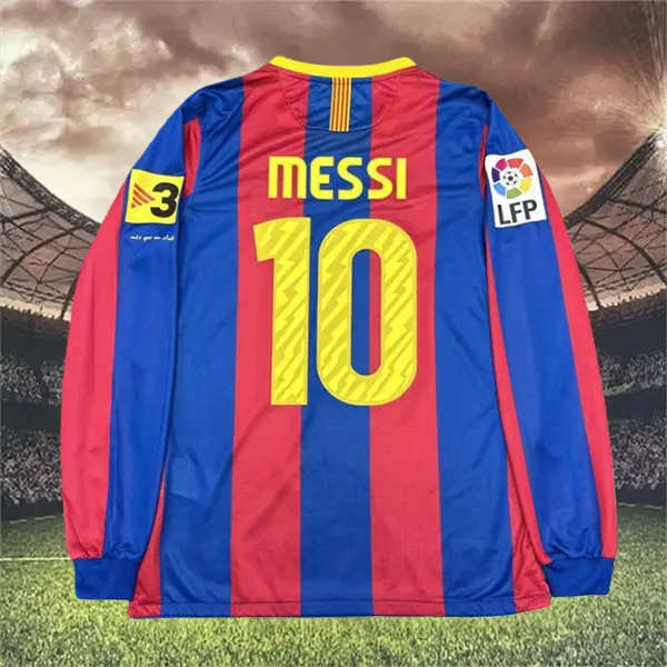1011 Home retro No.10 Messi long sleeve Soccer jersey