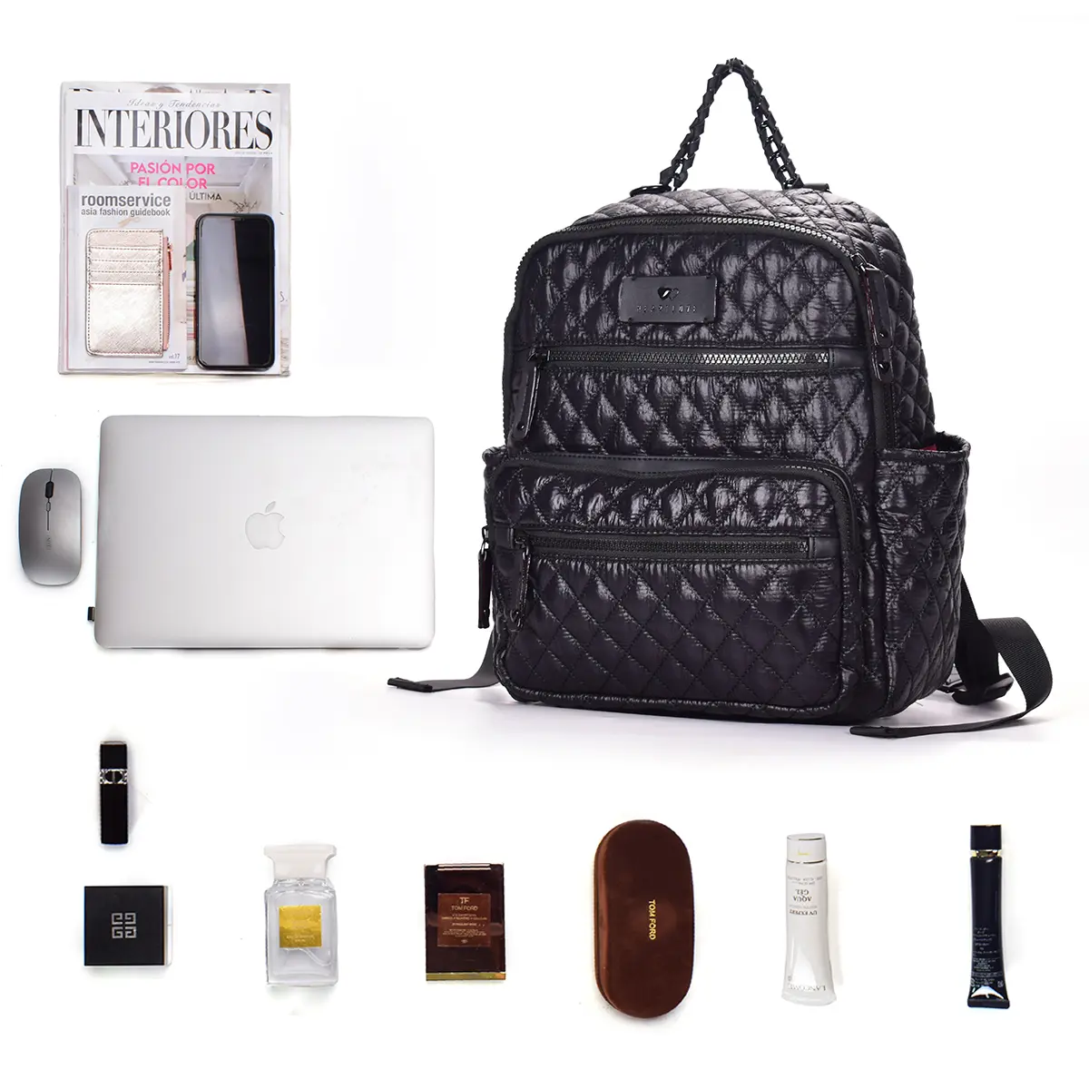 allo backpack canvas leather Roll Top Waxed Canvas Backpack Mens, Dark Grey