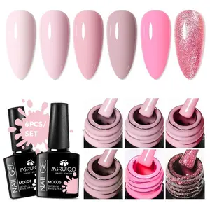 Gel Nail Polish Set, 6 Counts/set Soak Off UV Gel LED Lamp Gel Polish Light Nail Art Gel, Nail Art Manicure & Nail Polish for Women & Girls
