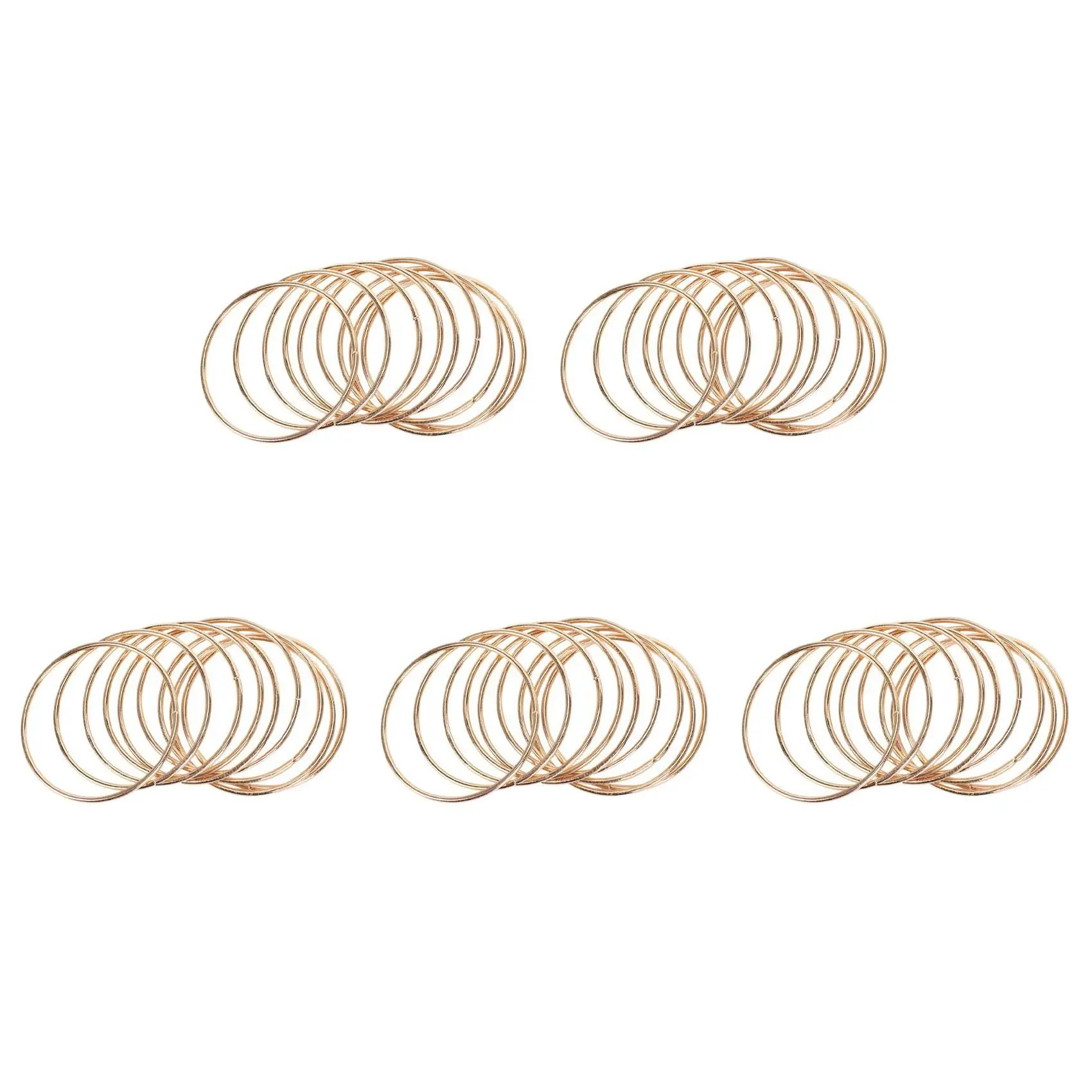 50-Pack 3-Inch Gold Dream Catcher Metal Rings, Hanging Floral Frame Hoops for Macrame, Home Decor, Plant Crafts