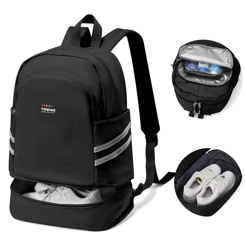 Kibachev TREND Sports Gym Backpack with Separate Shoe Compartment Insulated Cooler Pocket Water Resistant Travel Fitness Bag for Men Women