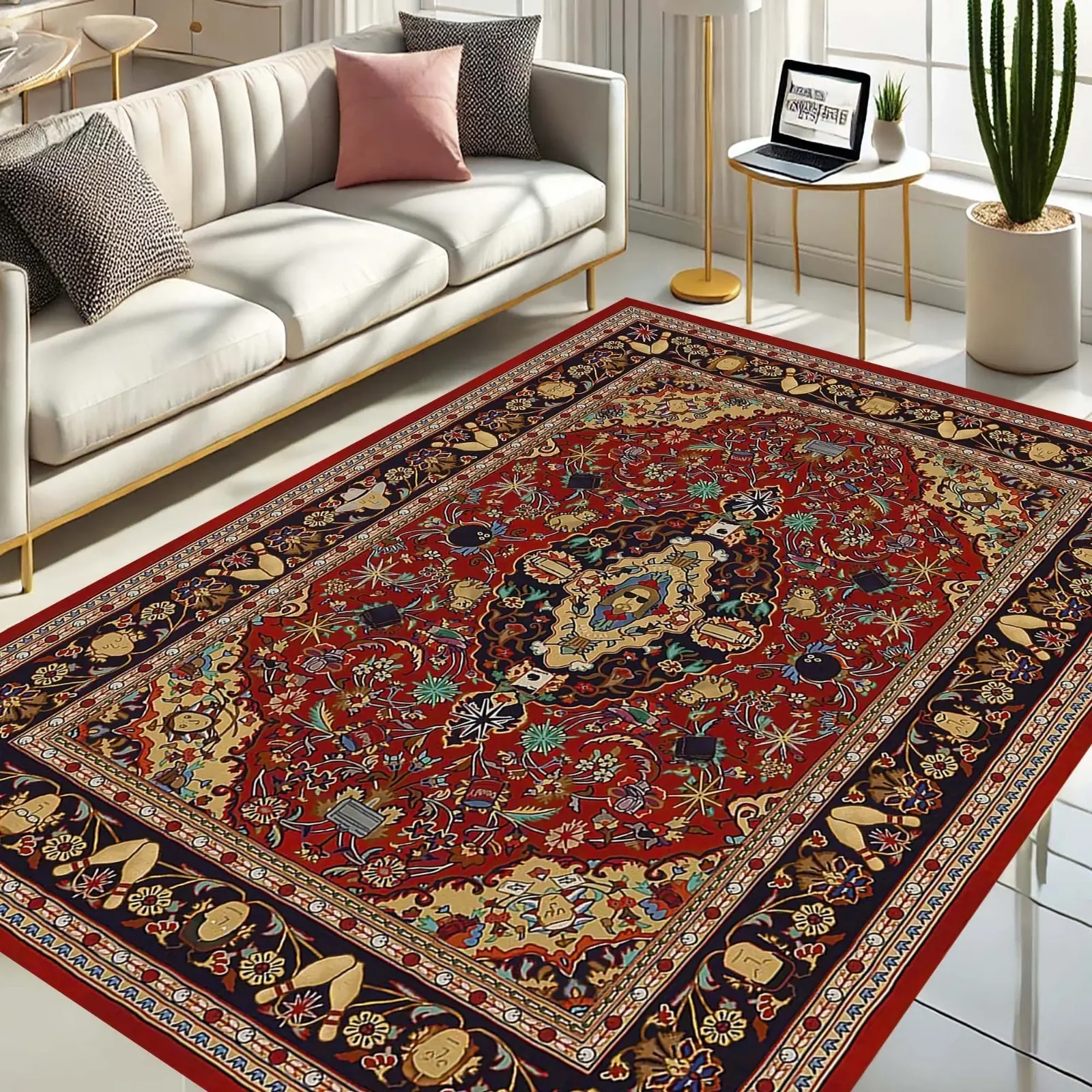 The Big Lebowski Themed Area Rug, The Dude Inspired Household Textile Carpet