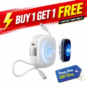 [BOGO]Charmast 10000mAh MagSafe Power Bank 20W Wireless Portable Charger with Built-in USB-C, 3-in-1 Fast Charging for smartphones, wireless earbuds & smartwatches. Lightweight Battery Powered Cable ,Travel Gadgets  #Summervibes
