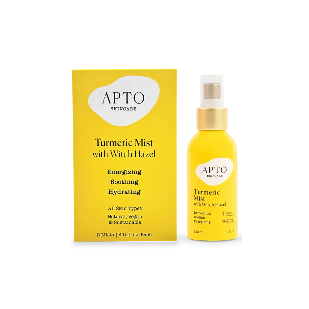 APTO Skincare Turmeric Mist w/ Witch Hazel Duo: Reviving & Brightening Facial Spritz, 2-Pack, 4 fl. oz. Each