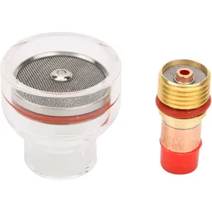 TIG Torch Glass Cup, Welding Torch Accessories, TIG Gas Lens, Corrosion Resistance Strong Stability High Temperature Resistance for TIG-171826 Welding Torch(2.4MM)