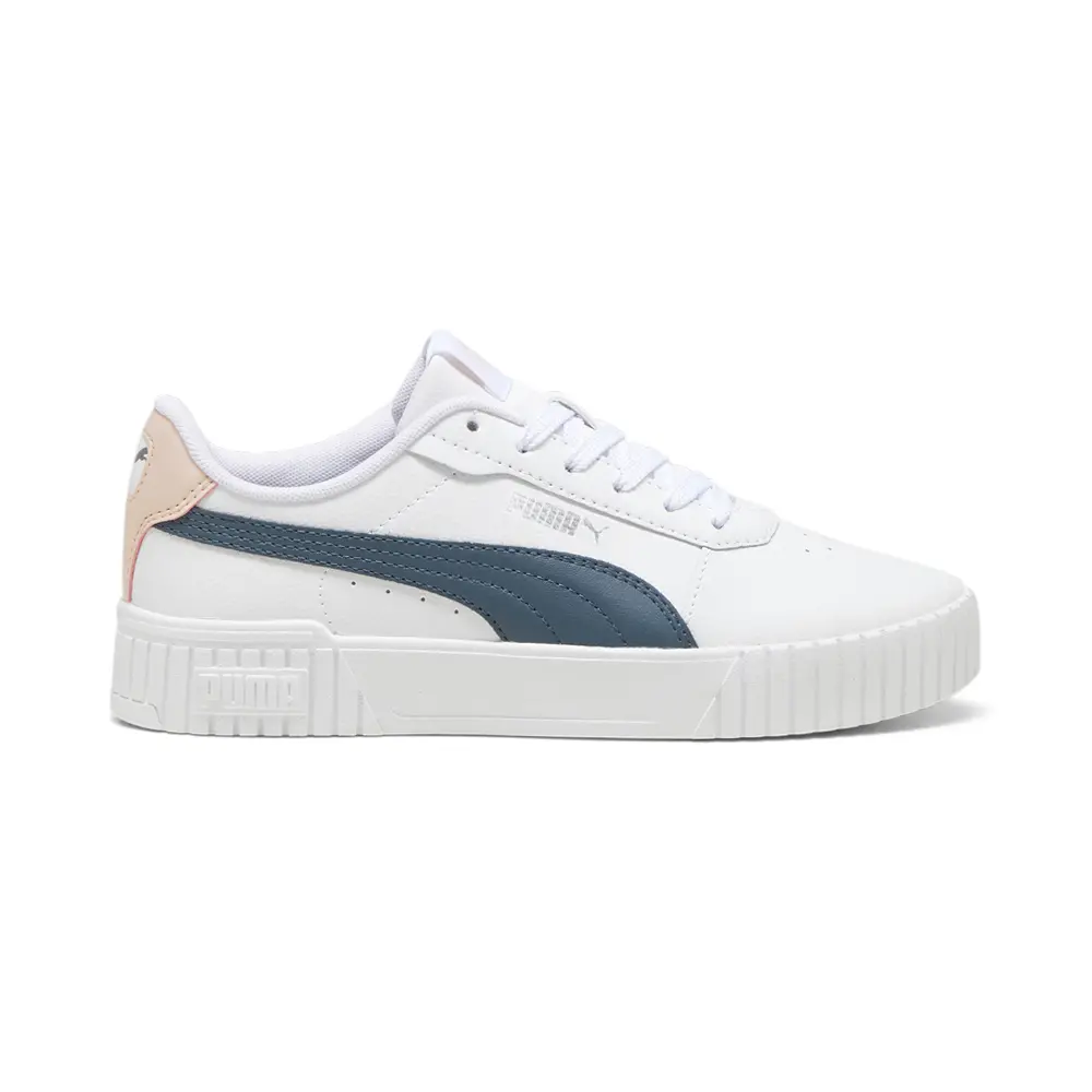 PUMA Womens Carina 2.0 Perforated Platform Sneakers Shoes Casual - White