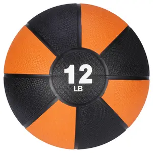 SuperDeal 12lbs Classic Training Workouts Medicine Ball - Rubber Textured Finish Lower-Body Exercise