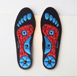 Unisex Magnet Massage Insoles EVA Soft Cushion Structure Magnet Layout Arch Support Fit Foot Cuttable Size Non Slip Stable Comfort For Walking Travel