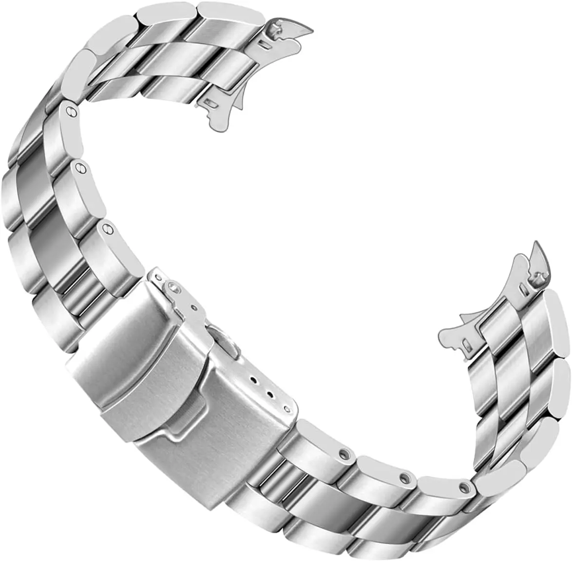Stainless Steel Curved Solid End Tapered Watch Band, 18mm 20mm 21mm 22mm Watch Bands Metal Watch Strap Bracelet Deployment Double FlipLock Buckle  Black
