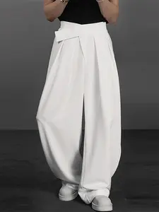 INCERUN Men's Mid Loose-Fit Straight Leg Plain Solid Color Fashion Casual Long Pants, Comfortable Daily Wear, Perfect for Everyday, Casual Loose Comfy