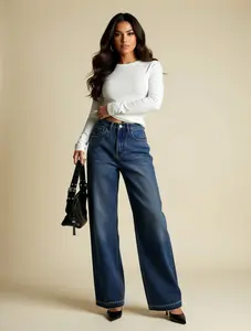 High‑Waisted Wide Leg Jeans