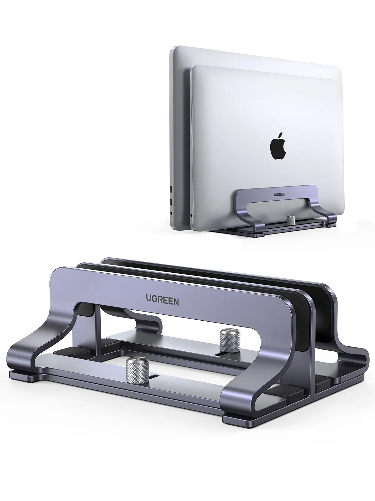UGREEN Vertical Laptop Stand Holder Desk Single/Dual Aluminum Dock Compatible with MacBook Pro Air Laptop Stand Desktop Adjustable, Lenovo Ideapad, Surface Book, HP Notebook, Dell Chromebook Up to 17.3 Inch-Summer Sale