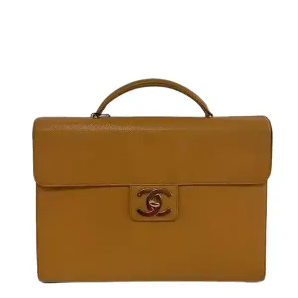 Pre-owned CHANEL Leather Professional and technology bags Professional & Technology Bags Orange Caviar Briefcase C26050276