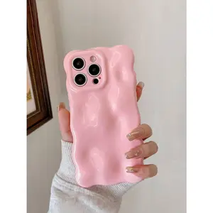 Candy Color Cube Solid Wave Pattern Soft Phone Case, Compatible With IPhone 13 Pro Max,17 Pro Max,  17 Air, 17, 16, 15,  14 Pro Max, Cute Macaron Shockproof Phone Cover