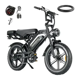 V20 Pro Motorcycle Style Electric Bike，2000W Peak,33mph Speed. 48V18.2Ah E-bike/35-100Miles Pedal Asssit Range,20'' Fat Tire Electric Bike,Dual Hydraulic Brakes,UL 2849 Certified.
