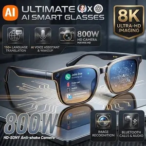 AI Smart Glasses Real-Time Translation 8MP Camera 4K HD Video Image Recognition Bluetooth Smart Eyewear
