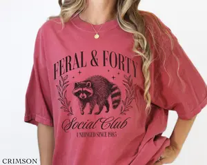 Feral and Forty Funny Raccoon Shirt Unhinged Since 1985 T-shirt, Funny Birthday Gift For 40 Year Old, Fortieth Birthday Shirt
