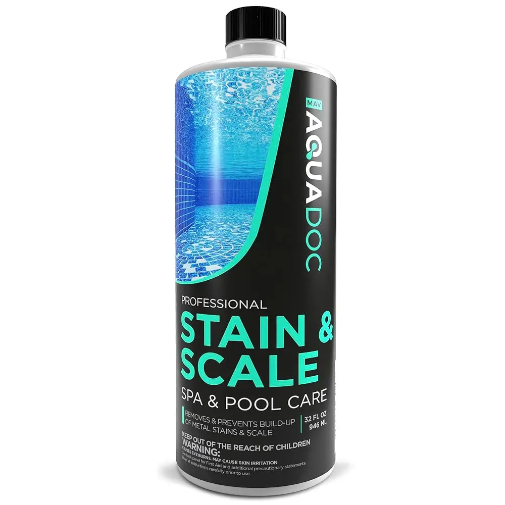AquaDoc Spa Stain & Scale Control For Hot Tubs - 32oz Water Softener & Descaler